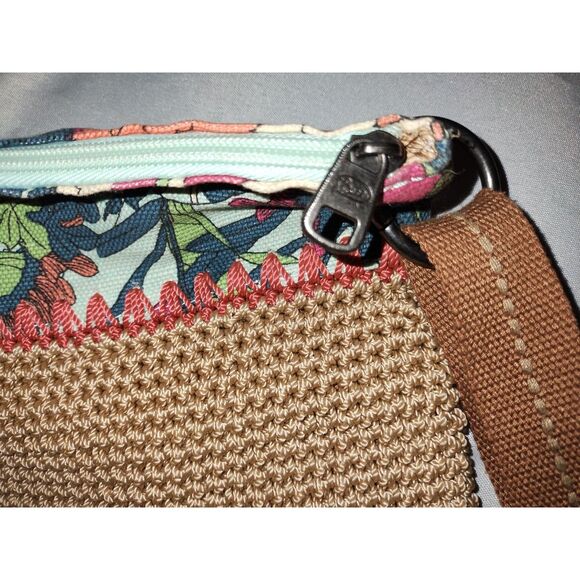 Sakroots Macramae Cross Body Bag Orange Floral Earth Tone Crochet - Picture 4 of 7
